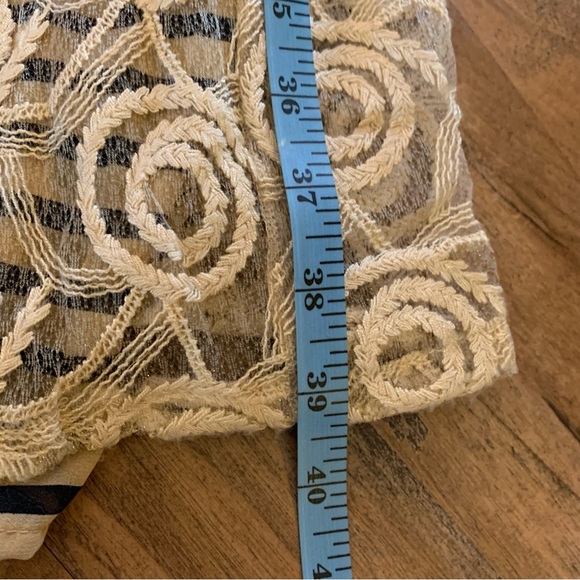 Fracomina lace maxi skirt 42 s small beige EUC striped lined slit - Picture 8 of 11